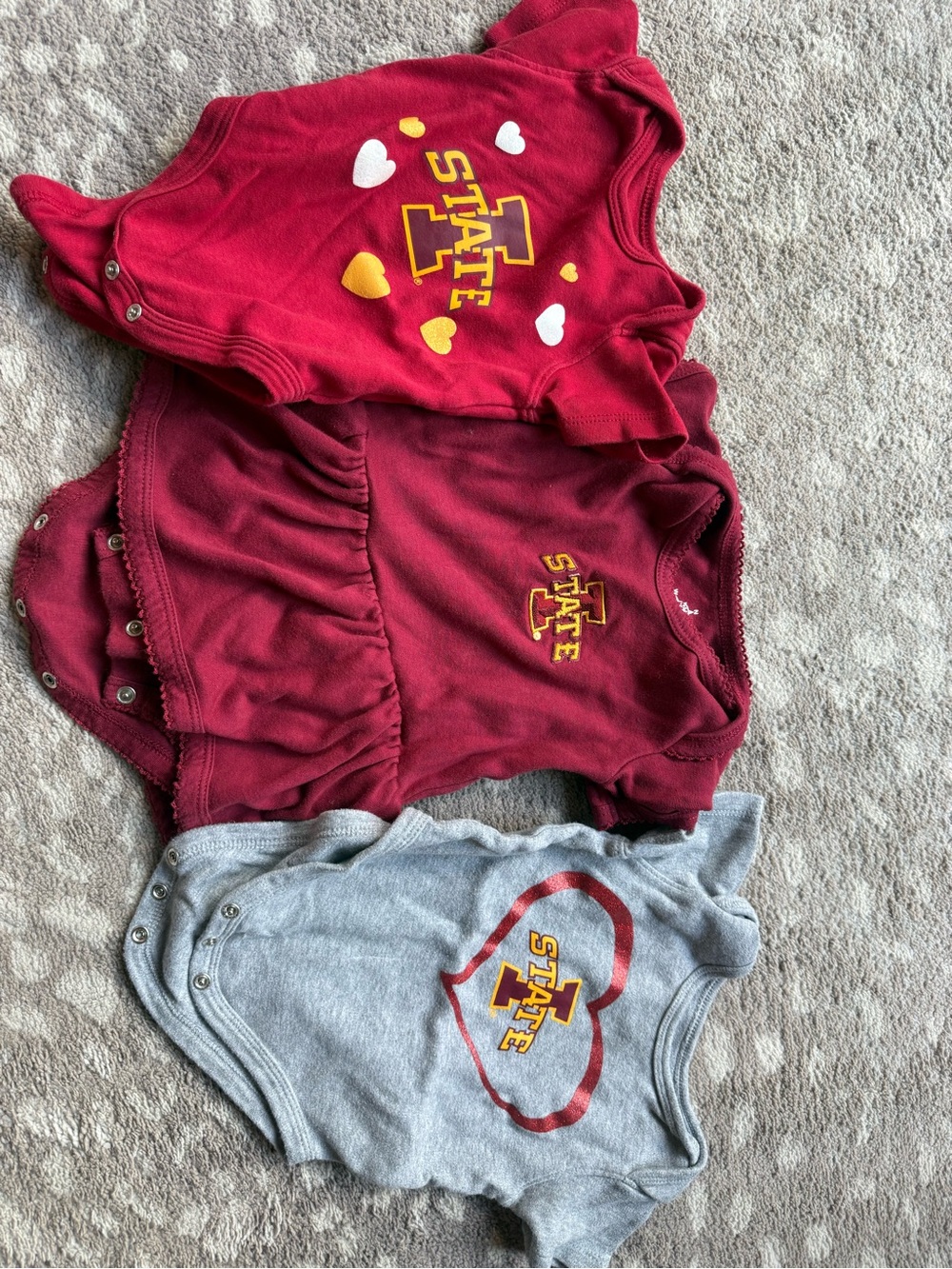 Iowa State Cyclones Baby Bodysuit Bundle - Red & Gray